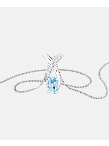 Diamant L'éternel Halskette aus 375 Weißgold mit 0.52 Karat Diamant mit Topas