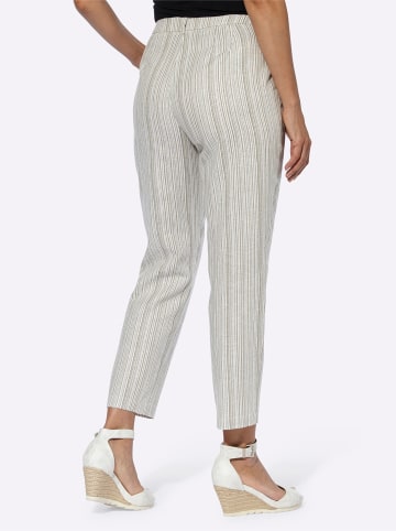 WITT WEIDEN Jacquard-Hose in champagner-khaki-gestreift