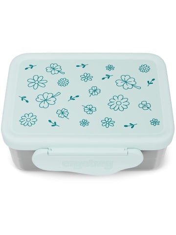 Ergobag Edelstahl Brotdose Blumen in blau