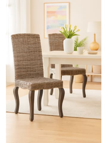 möbel-direkt Rattanstuhl 2er-Set Helge in grau