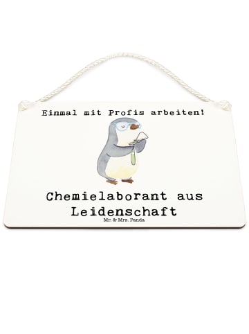 Mr. & Mrs. Panda Holzschild Chemielaborant Leidenschaft mit Spruch in Weiß