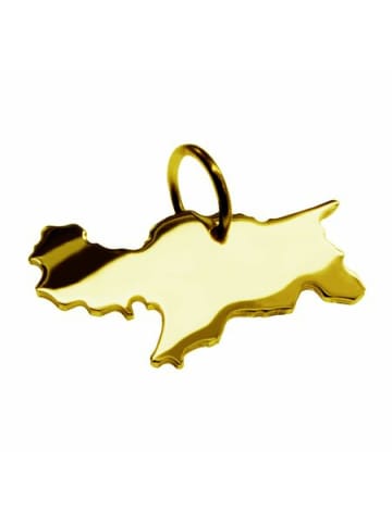 Schmuckador Anhänger der Landkarte Südtirol in massiv 585 Gelbgold in gold