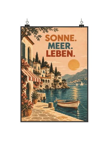 Poster Dorf nostalgisch Design mit Spruch in Weiß