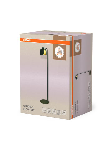 Osram Decor Corolle Floor Stehleuchte E27 Grün Metall Glas