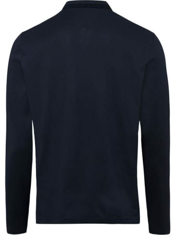 BRAX Knopfleisten Langarmshirt für Herren in marineblau