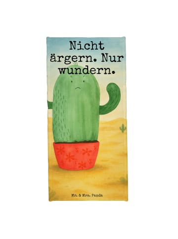 Mr. & Mrs. Panda Badehandtuch Kaktus Wut Design mit Spruch in Kaktus Grün