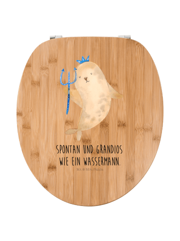 Mr. & Mrs. Panda Klobrille Sternzeichen Wassermann mit Spruch in Braun