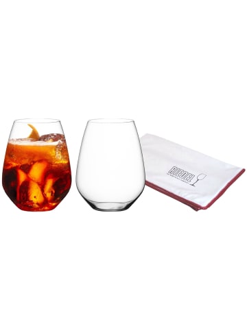2er Set Universalbecher + Poliertuch Veloce in Transparent 550 ml