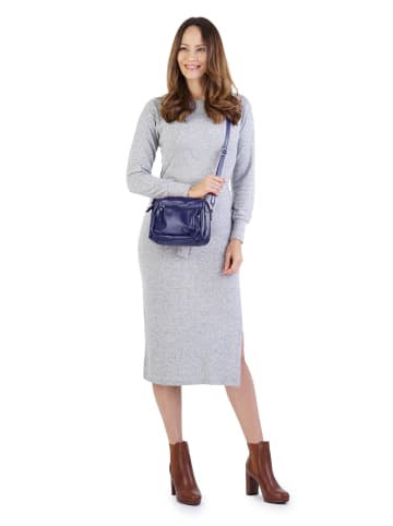 Samantha Look Umhängetasche echt Leder in blau