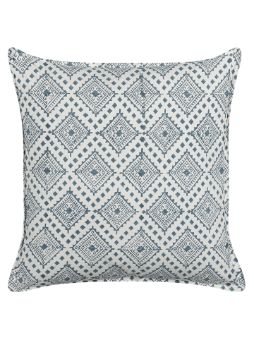 Beliani Dekokissen CORDATA in Blau/Weiß - (W) 45 x (H) 10 x (L) 45 cm