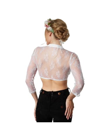 tectake Dirndlbluse mit langen Ärmeln, weiß