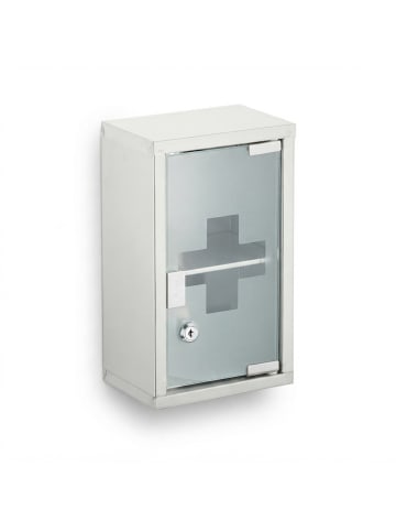 relaxdays Medizinschrank in Silber - (B)18 x (H)30 x (T)12 cm