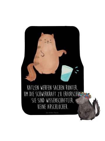 Mr. & Mrs. Panda Fußmatte Fürs Auto Katze Wasserglas mit Spruch in Schwarz