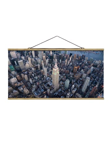 WALLART Stoffbild mit Posterleisten - Empire State Of Mind in Grau