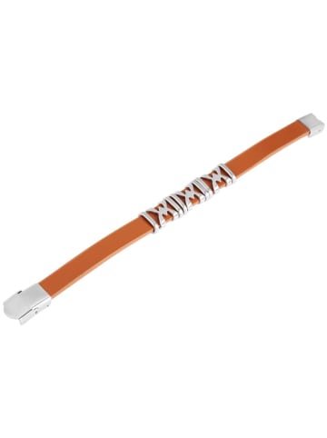 Adeliás Herren Armband aus Leder 22 cm in braun