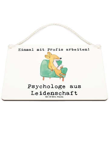 Mr. & Mrs. Panda Deko Schild Psychologe Leidenschaft mit Spruch in Weiß