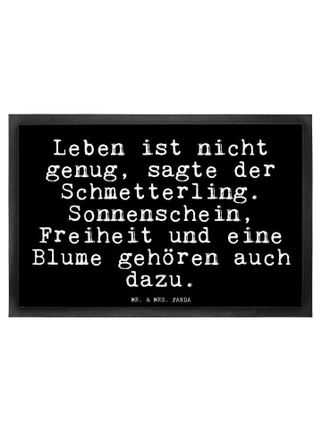 Mr. & Mrs. Panda Gummifußmatte Leben ist nicht genug,... mit Spruch in Schwarz
