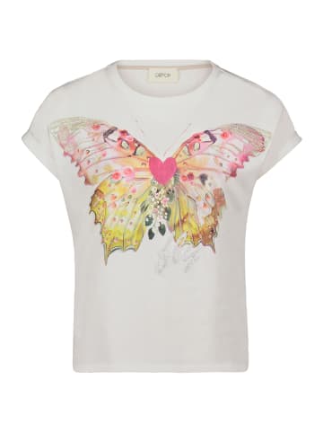 CARTOON Printshirt mit Ärmelaufschlag in Patch Cream/Rosé