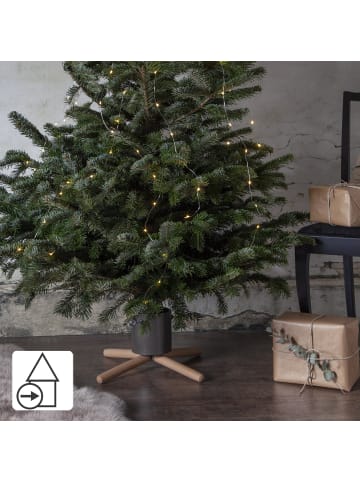 STAR Trading Moderner Weihnachtsbaumständer ,Granig' aus Metall und Holz, grau-natu