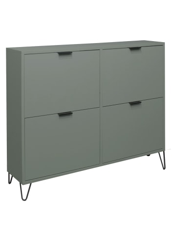 58 aufm Kessel SCHUHSCHRANK Erna 120x25x101 Pinie Green matt Lack