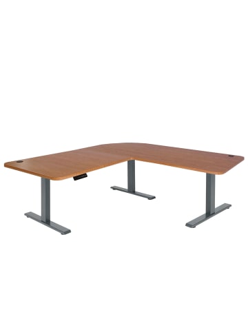 MCW Eck-Schreibtisch D40, Braun Struktur, anthrazit-grau