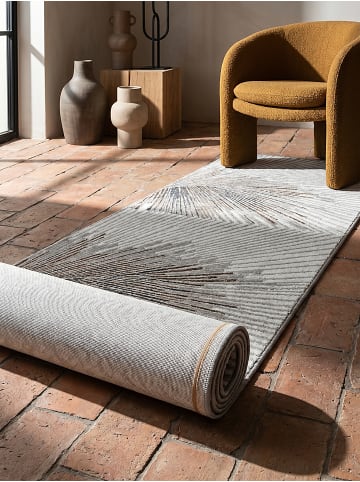 KADIMA DESIGN Läufer Abstrakt pflegeleicht Wohnzimmer Schlafzimmer Flur Esszimmer in Grau