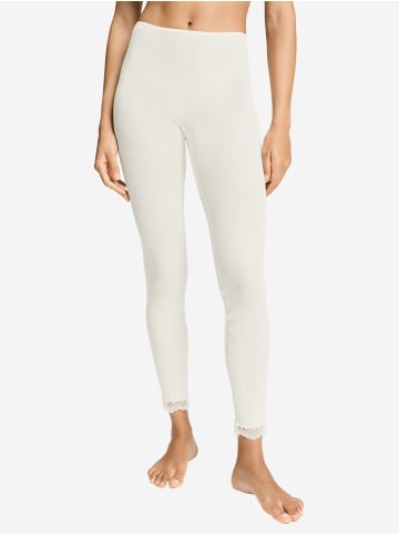 Hanro Leggings Woolen Lace in misty white