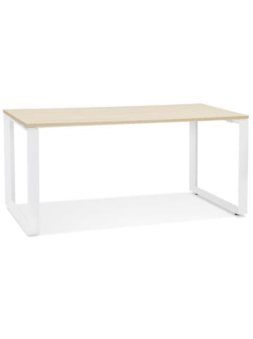 KADIMA DESIGN Schreibtisch 160x80 cm, modern Arbeitstisch funktional in Beige-Weiß