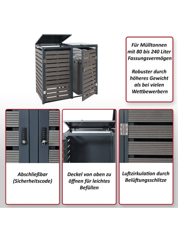 MCW 2er-/4er-Mülltonnenverkleidung K14, Teak-Optik