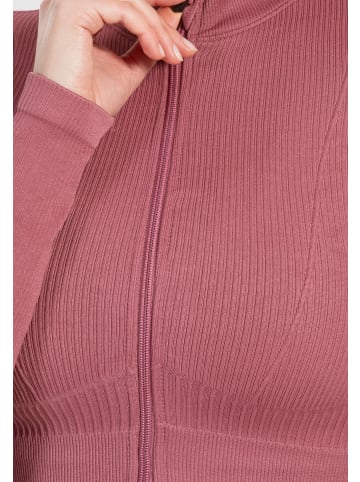 SMILODOX Cropjacke Kompression Zeya - Bitte eine Nummer größer bestellen in Dunkel Rosa