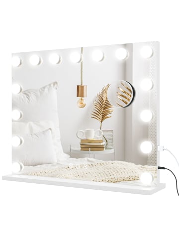 HOMCOM LED-Schminkspiegel-58L x 14B x 48H cm-Weiß