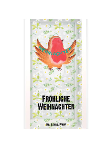 Mr. & Mrs. Panda Kerzenlaterne Rotkehlchen Weihnachten mit Spruch in Transparent