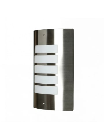 Licht-Erlebnisse Außen Wandlampe (B)23 x (H)31 cm in Edelstahl Weiß