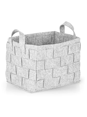N8WERK Aufbewahrungskorb Filz 35cm hellgrau mit Henkel grau