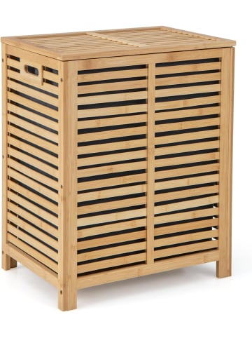 COSTWAY Wäschekorb 80L in Hellbraun