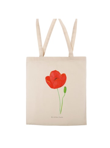 Mr. & Mrs. Panda Uni Tasche Blume Mohnblume ohne Spruch in Creme