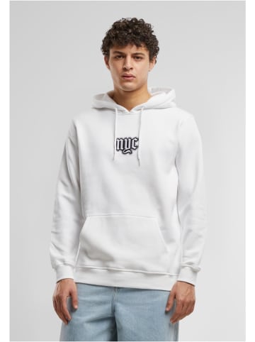Mister Tee Hoodie "NYC Old English Wording Patch Hoody" in Weiß
