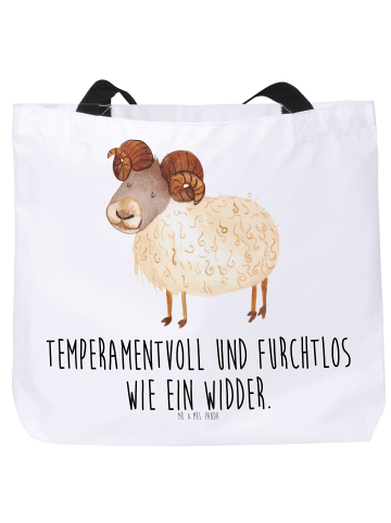 Mr. & Mrs. Panda Shopper Sternzeichen Widder mit Spruch in Weiß