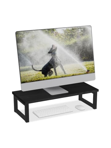 relaxdays Monitorständer in Schwarz - (B)55 x (H)15 x (T)23 cm