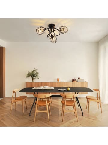 ZMH Deckenleuchte in Schwarz 3-flammige E14 Umgeben Kristall schwenkbar