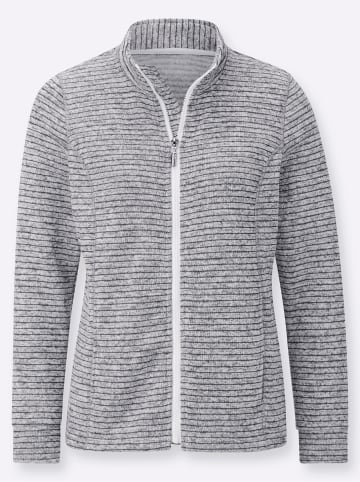 WITT WEIDEN Strickfleecejacke in hellgrau-meliert