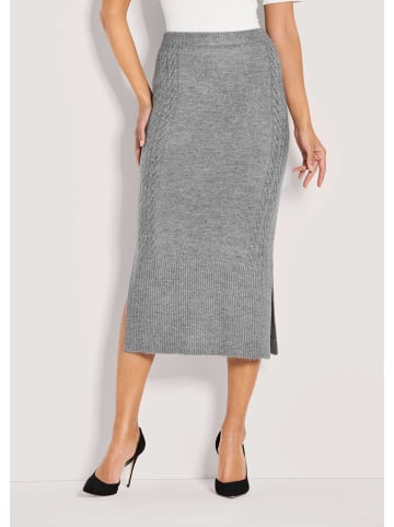 MADELEINE Eleganter Melange-Rock mit Zopfmuster in graphit / melange