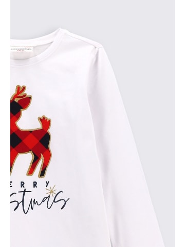Coccodrillo T-Shirt mit langen Ärmeln in weiß