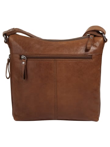 SPIKES & SPARROW Umhängetasche echt Leder in cognac