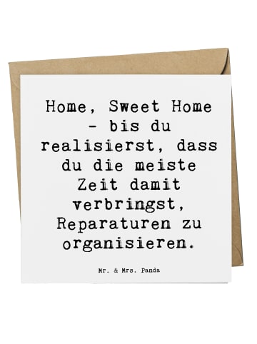 Mr. & Mrs. Panda Deluxe Karte Spruch Geborgenheit im Zuhause mit... in Weiß