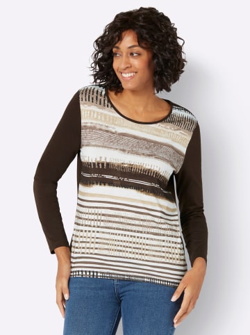 WITT WEIDEN Langarmshirt in mokka-gestreift