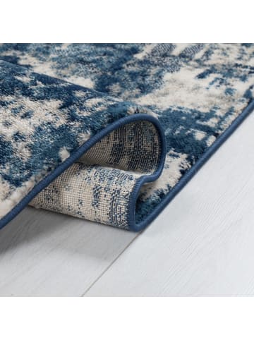 KADIMA DESIGN Kurzflor-Teppich Pflegeleicht DEE Abstrakt Strapazierfähig in Blau