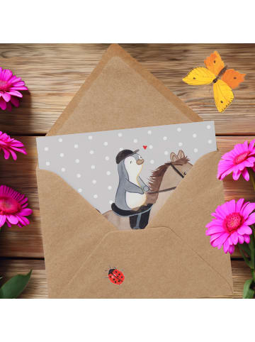 Mr. & Mrs. Panda Deluxe Karte Pferd Reiten ohne Spruch in Grau Pastell