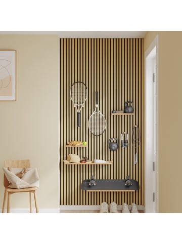 SoBuy Wandgarderobe in Naturholz - (W) 19 x (H) 120 x (L) 120 cm