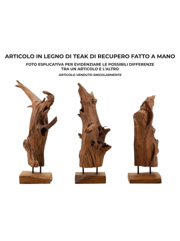 Mauro Ferretti Braune Holzskulptur, 23 x 27 x 64 cm
